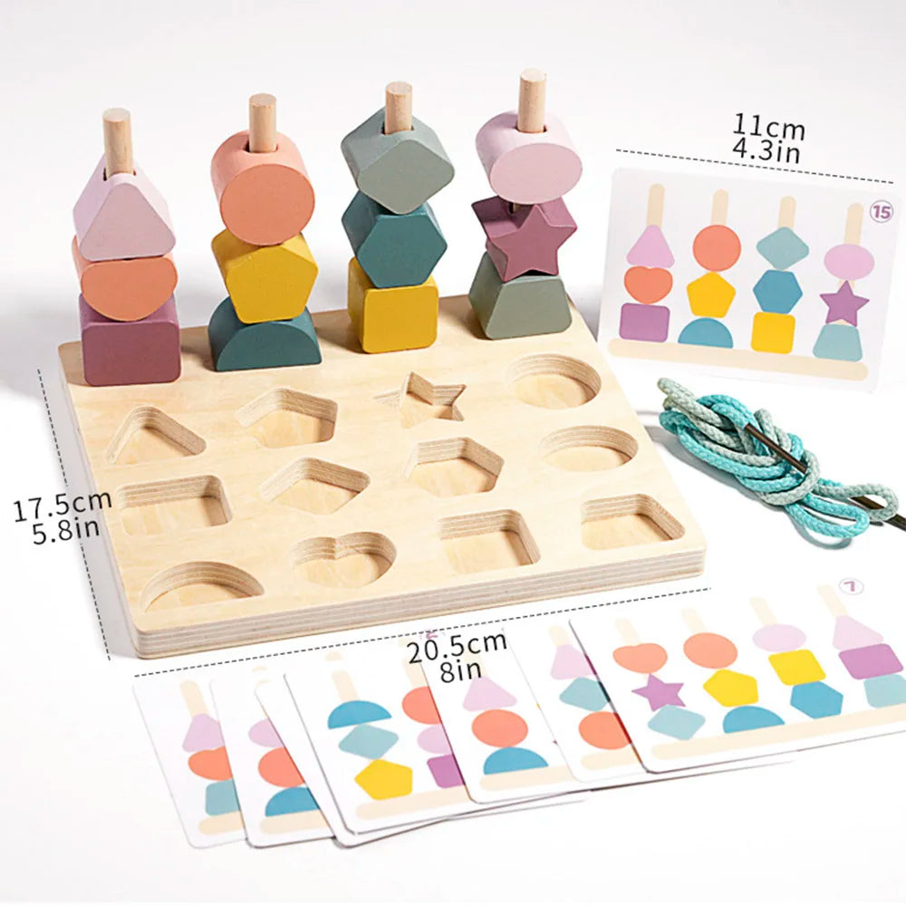 Montessori Wooden Color Shape Matching Puzzle Game