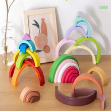 Load image into Gallery viewer, Rainbow Wooden Building Blocks
