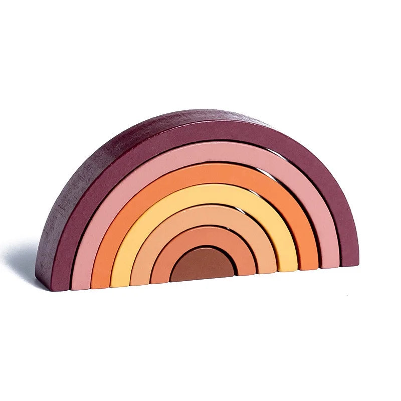 Rainbow Wooden Building Blocks