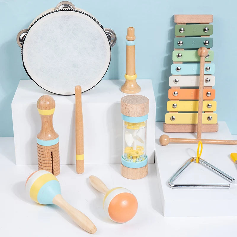 Wooden 8 Piece Music Set
