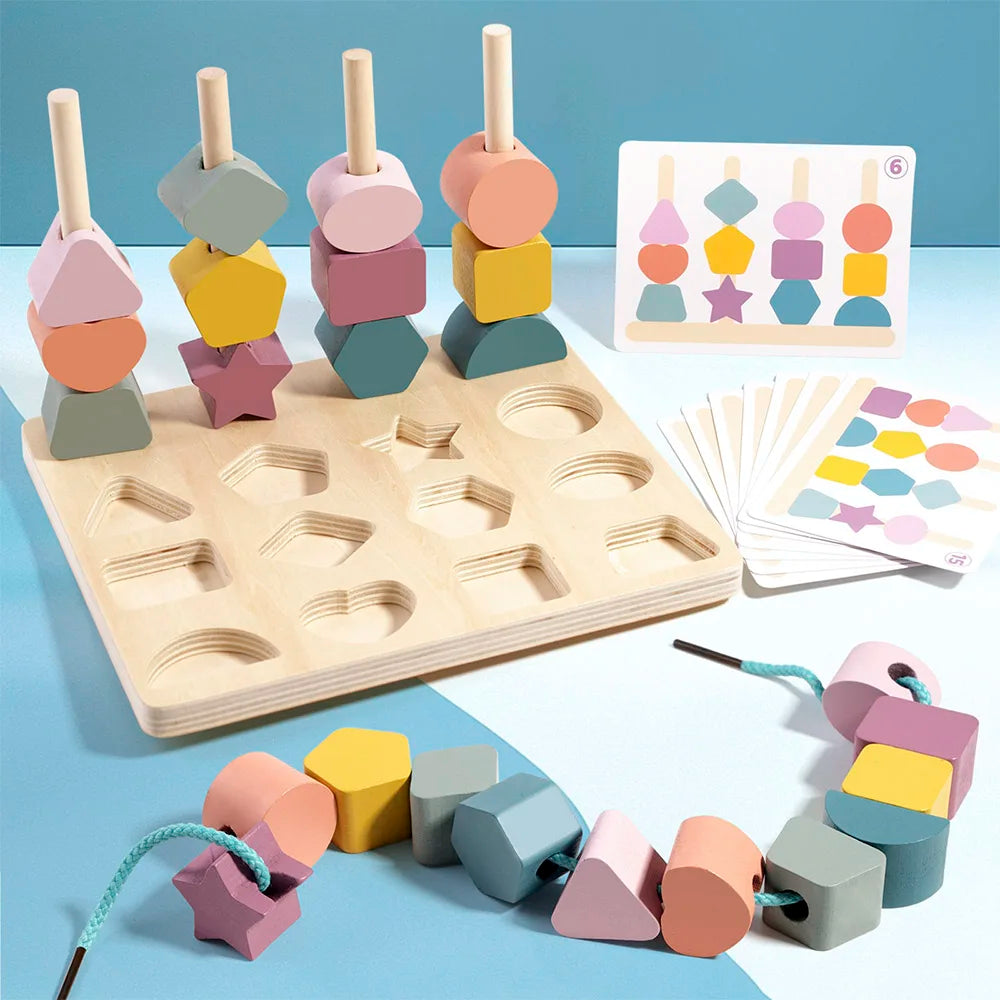 Montessori Wooden Color Shape Matching Puzzle Game