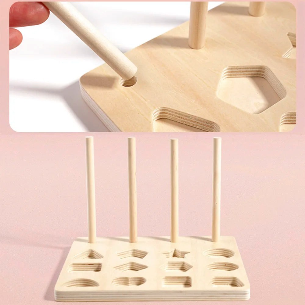 Montessori Wooden Color Shape Matching Puzzle Game
