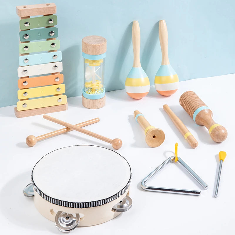 Wooden 8 Piece Music Set