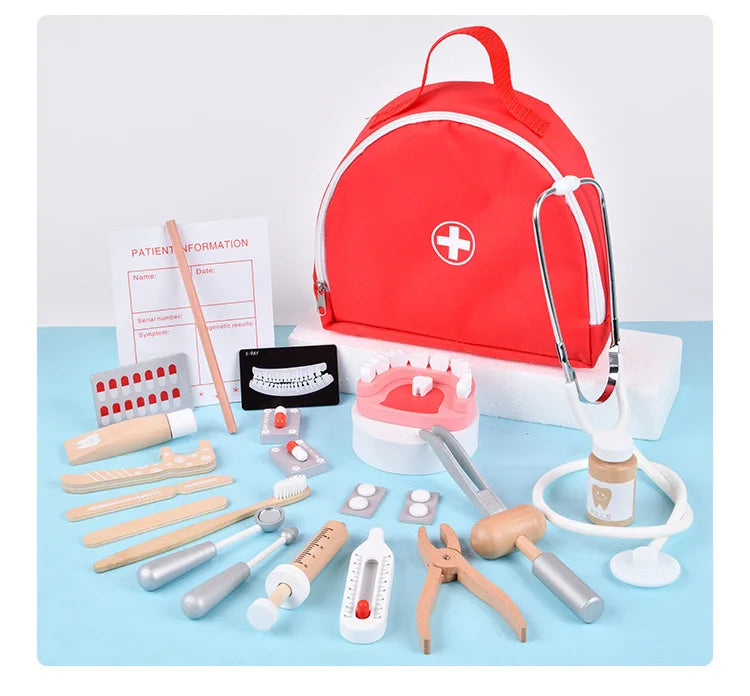 Wooden Pretend Doctor and Dentist Kit