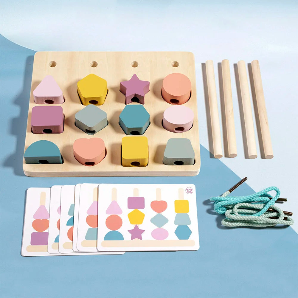 Montessori Wooden Color Shape Matching Puzzle Game